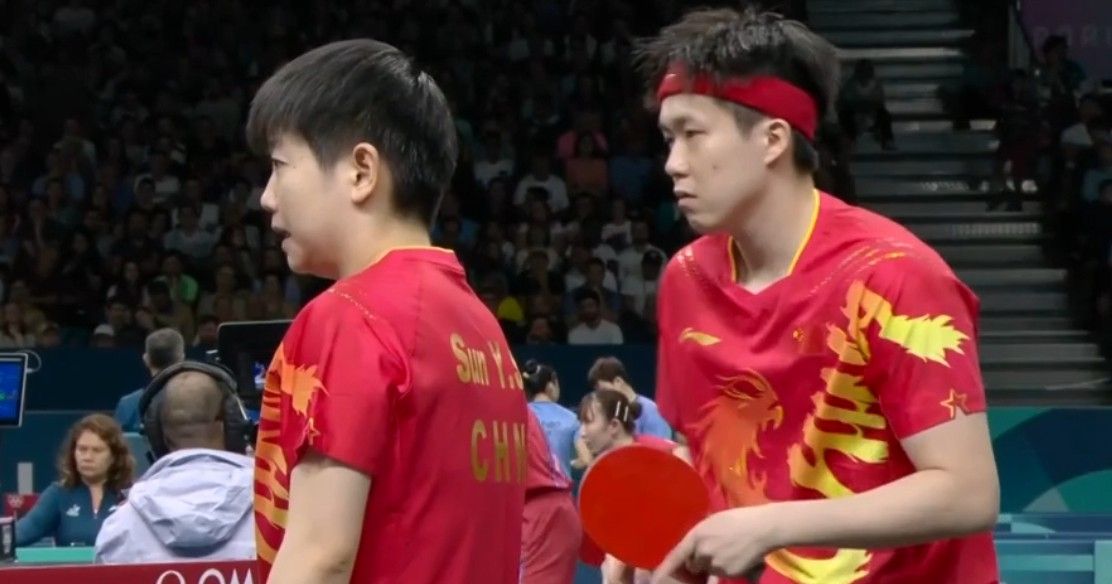 乒乓球混双1/8决赛：王楚钦/孙颖莎组合4-0战胜埃及选手组合 晋级8强